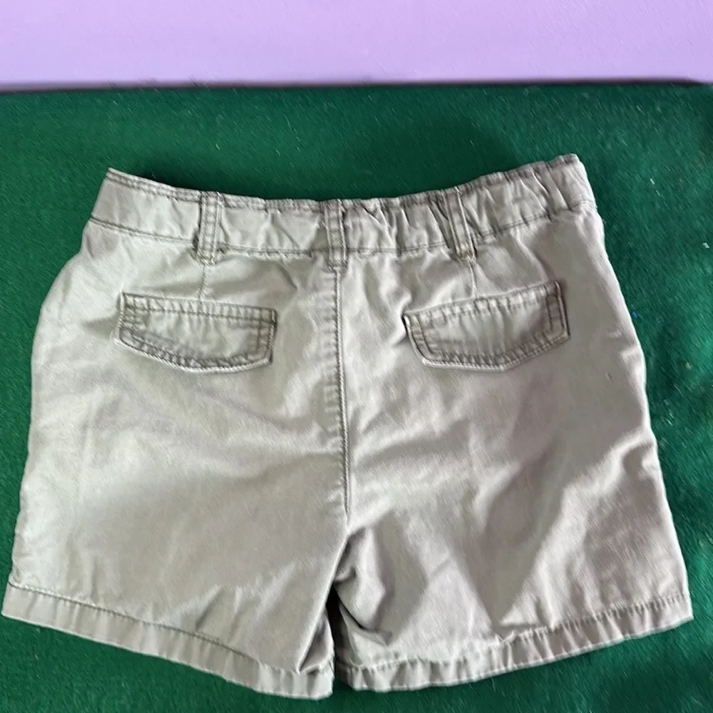 Carter's Girls Olive Green Cotton Shorts Size 7 Casual Summer Bottoms